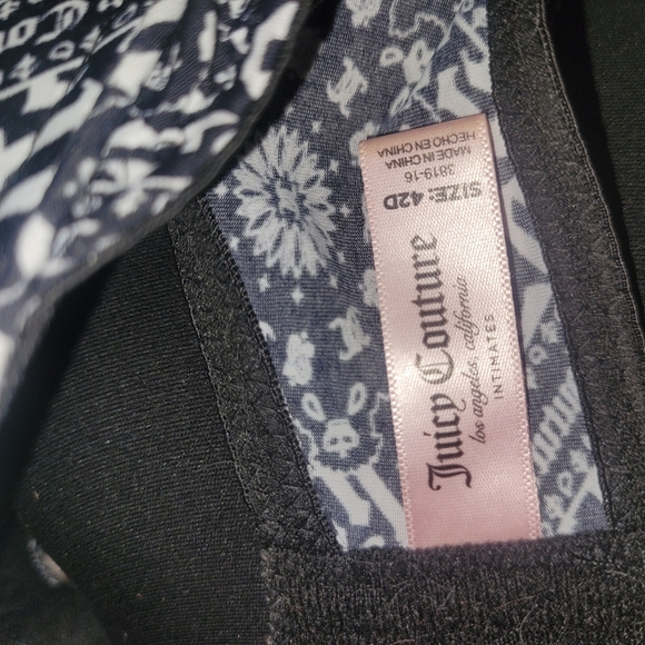 Juicy Couture Black and White Graphic Print Bra 42D - Picture 4 of 4